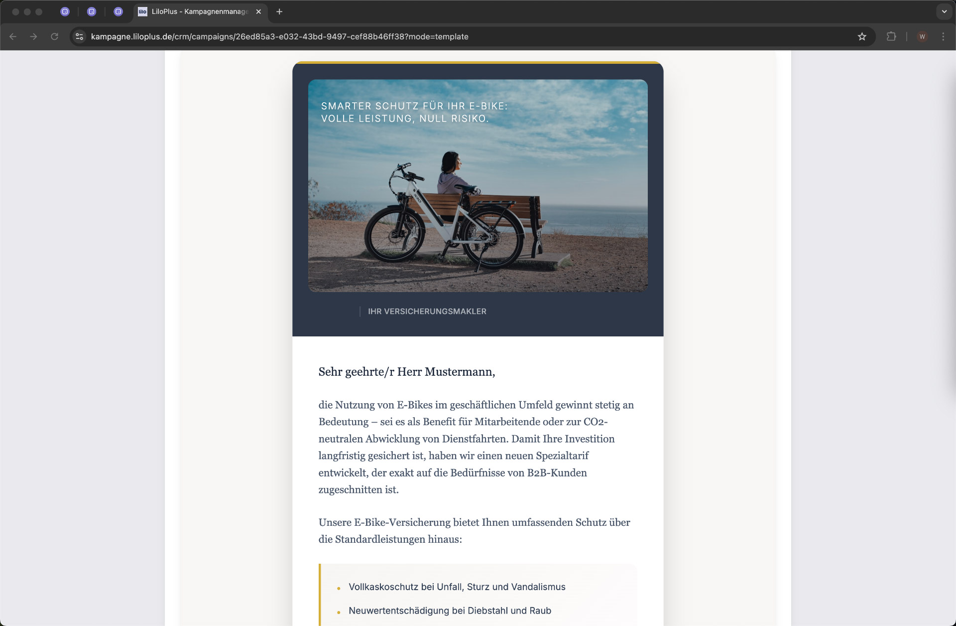 Email preview: Pixel-perfect rendering with hero image, branding, and personalized salutation.